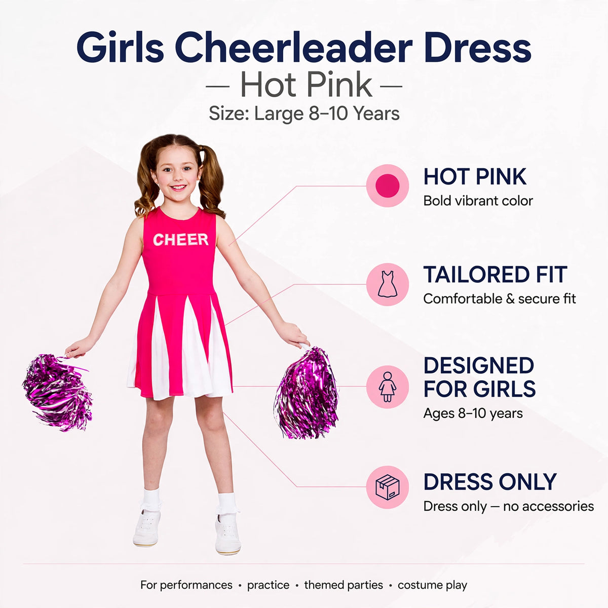 Features of hot pink cheerleader dress