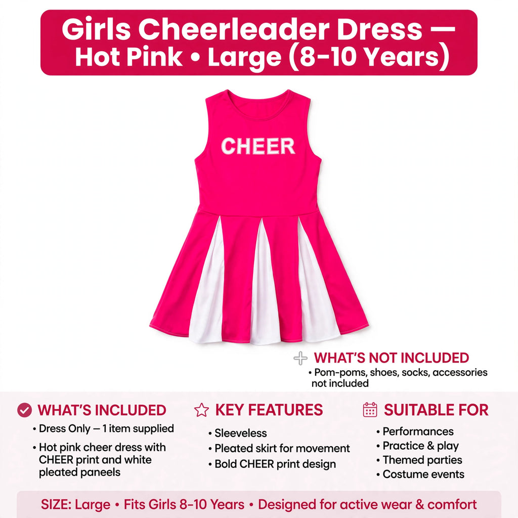Product information for hot pink cheerleader dress