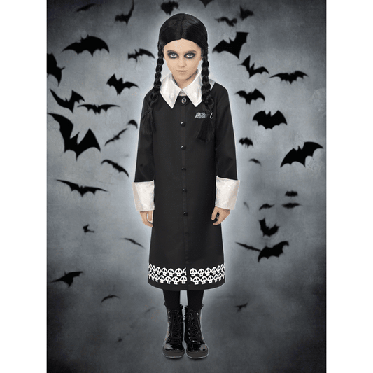 Addams Family Girls Wednesday Fancy Dress Costume Medium Age 7-9 Years