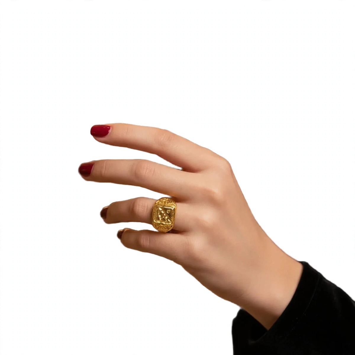Henbrandt Gold Bling Ring with high-shine gold finish