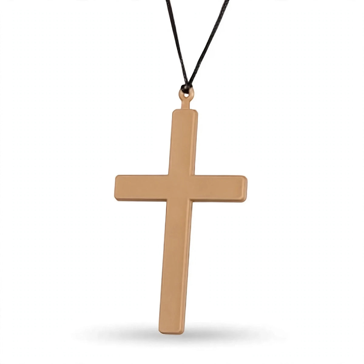 Gold-tone PVC cross for nun monk and priest fancy dress costumes