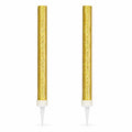 Pack of two gold prismatic ice fountain cake decorations on a white background