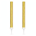 Gold prismatic ice fountain cake decorations pack of 2 with slim foil-wrapped design and pointed spikes