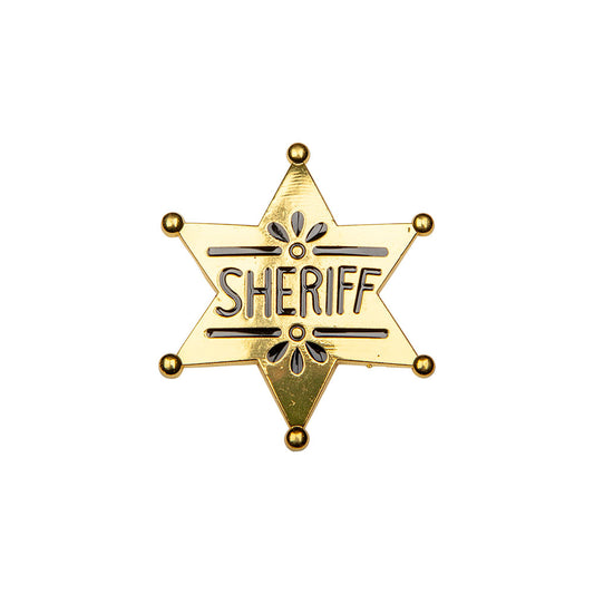 Gold Western Sheriff Metal Fancy Dress Badge