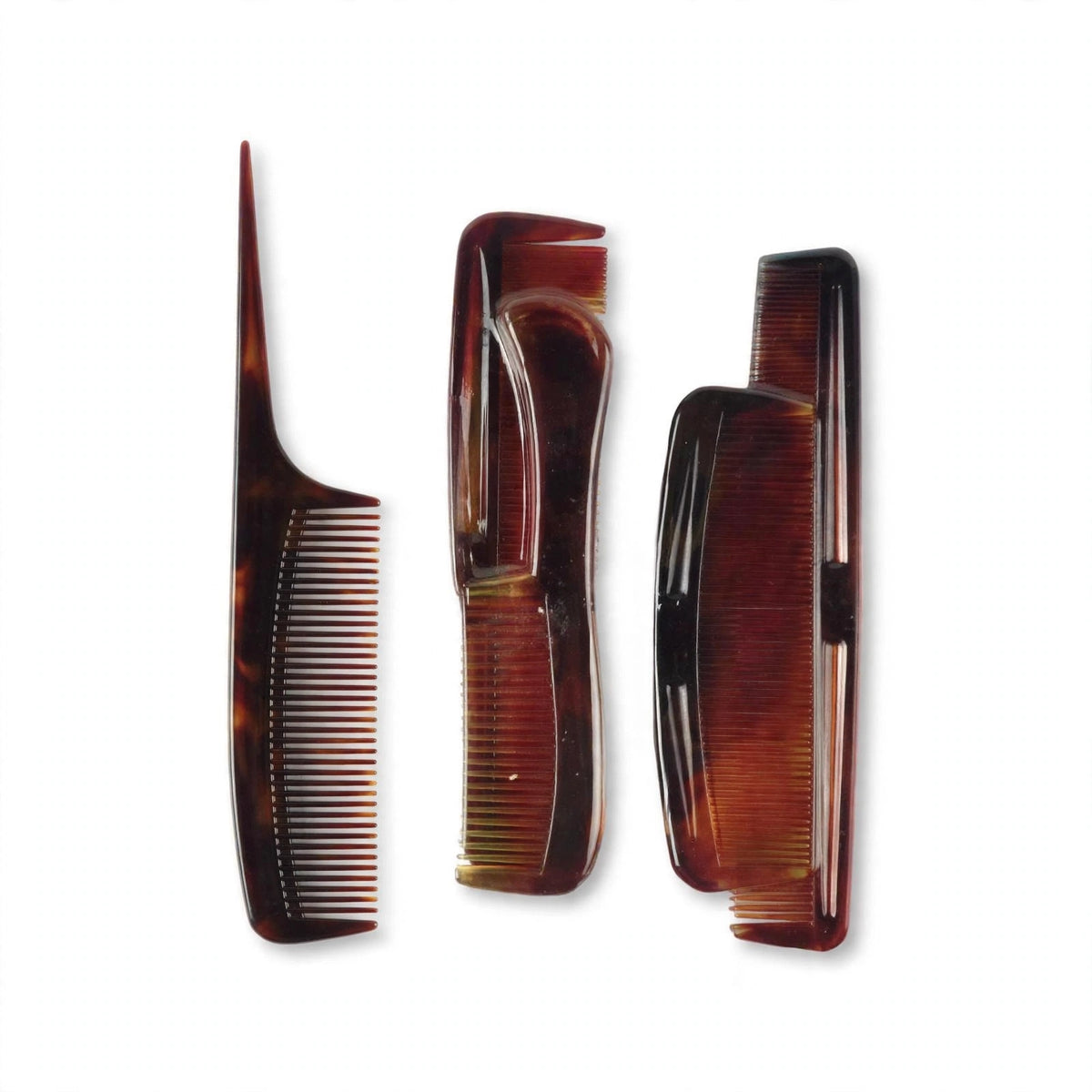 Brown tortoiseshell style hair comb set pack of 10 from The Accessory Shop