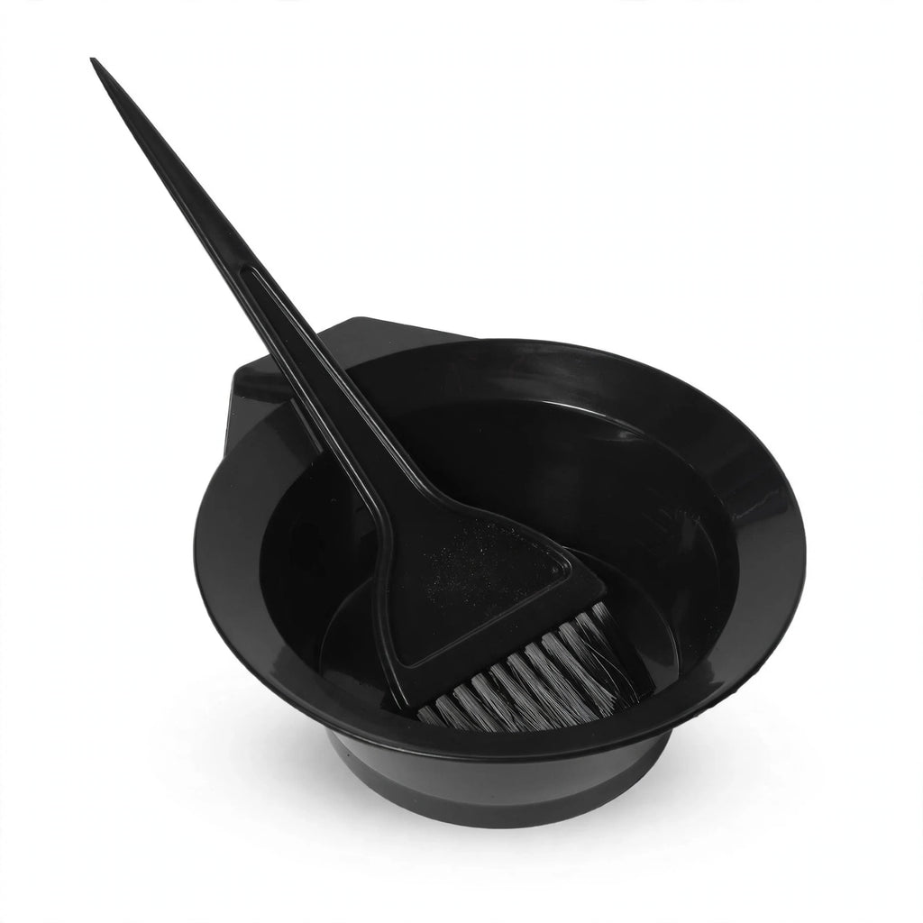 Hair Dye Colouring Brush And Bowl Set with angled tinting brush and deep mixing bowl