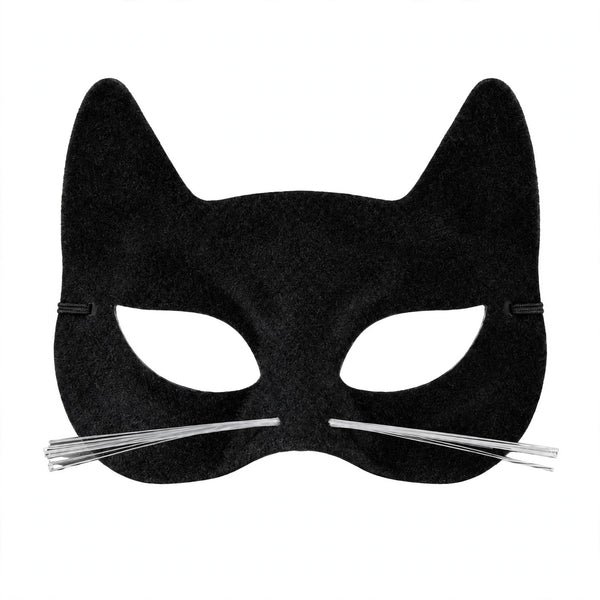 Wicked Costumes Black Velour Cat Mask featuring a sleek design.