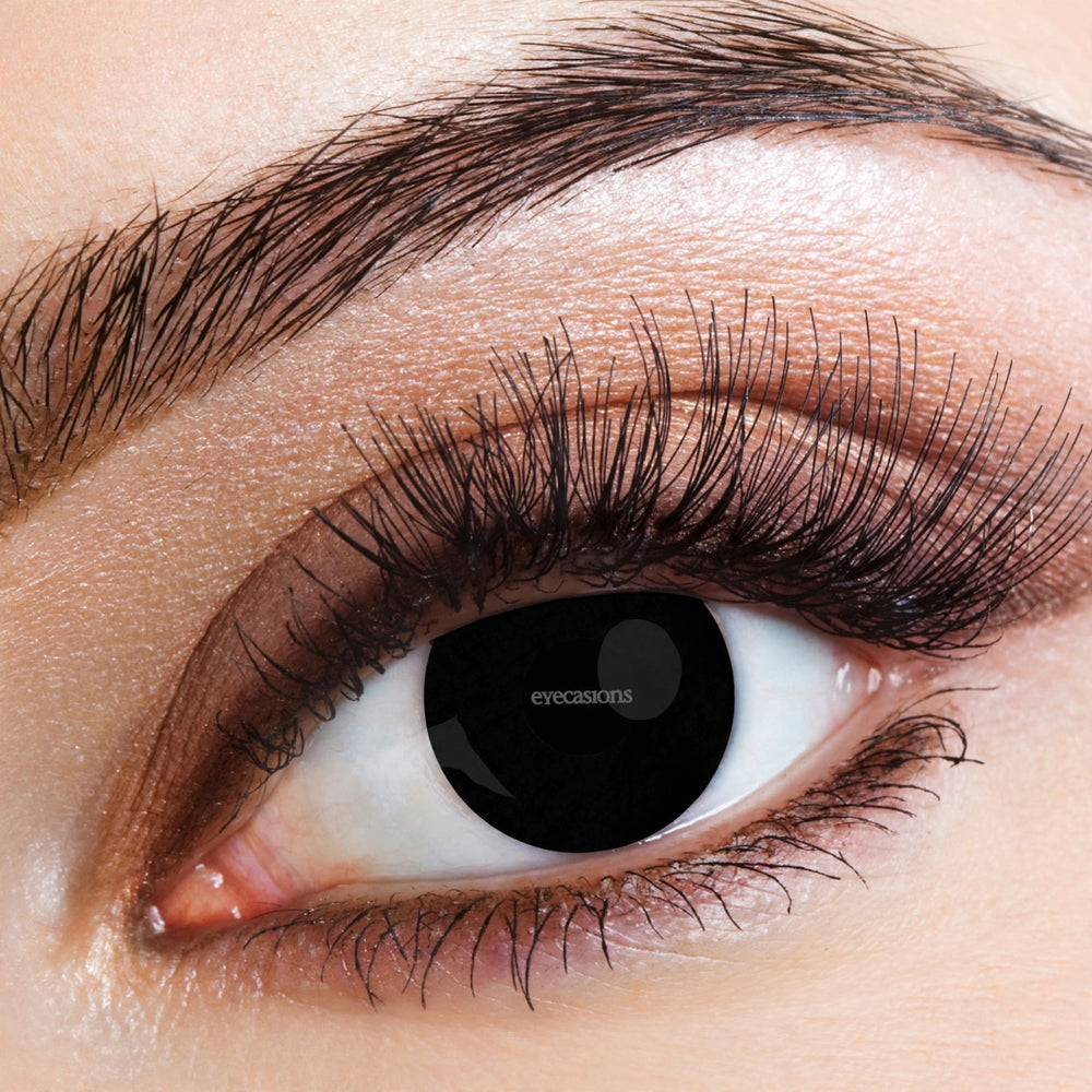 Eyecasions Black-Out Halloween Contact Lenses displayed in packaging