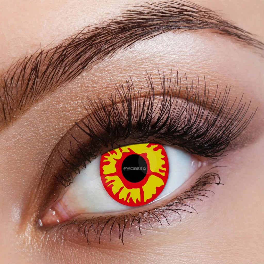 Halloween Contact Lenses One Day Use Flame One Pair with flame-effect design