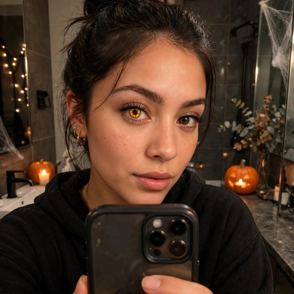 Halloween Contact Lenses One Day Use Flame One Pair worn for Halloween or costume parties