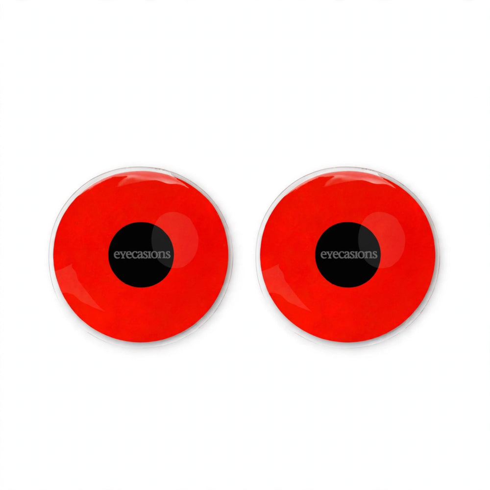 Red Devil Halloween contact lenses for costume use.