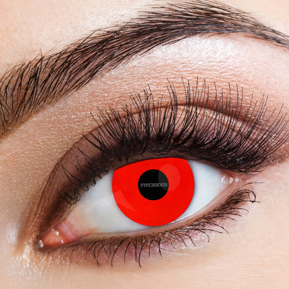 Eyecasions Red Devil Halloween Contact Lenses in red colour for one day use