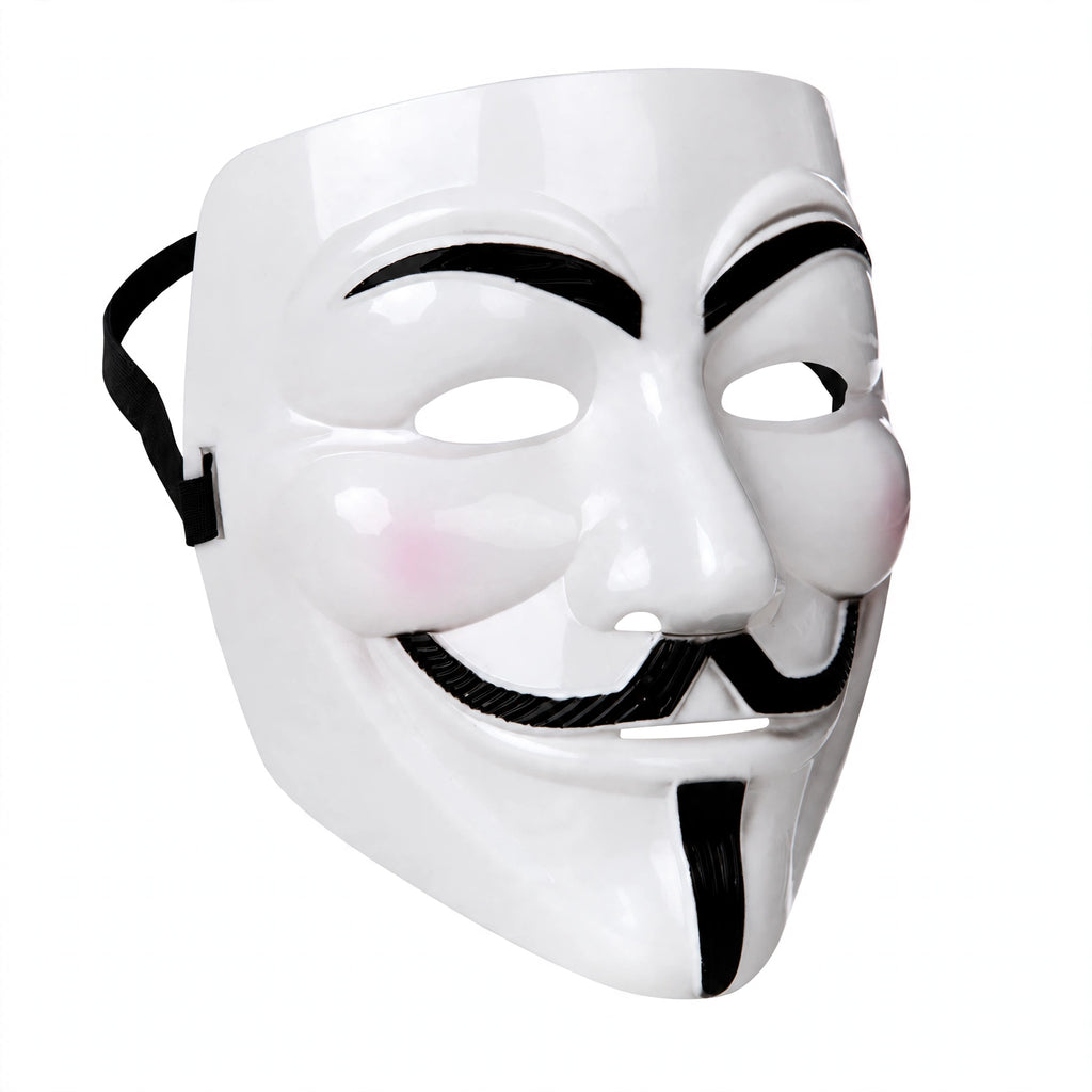 Anonymous Guy Fawkes Mask in white inspired by V for Vendetta