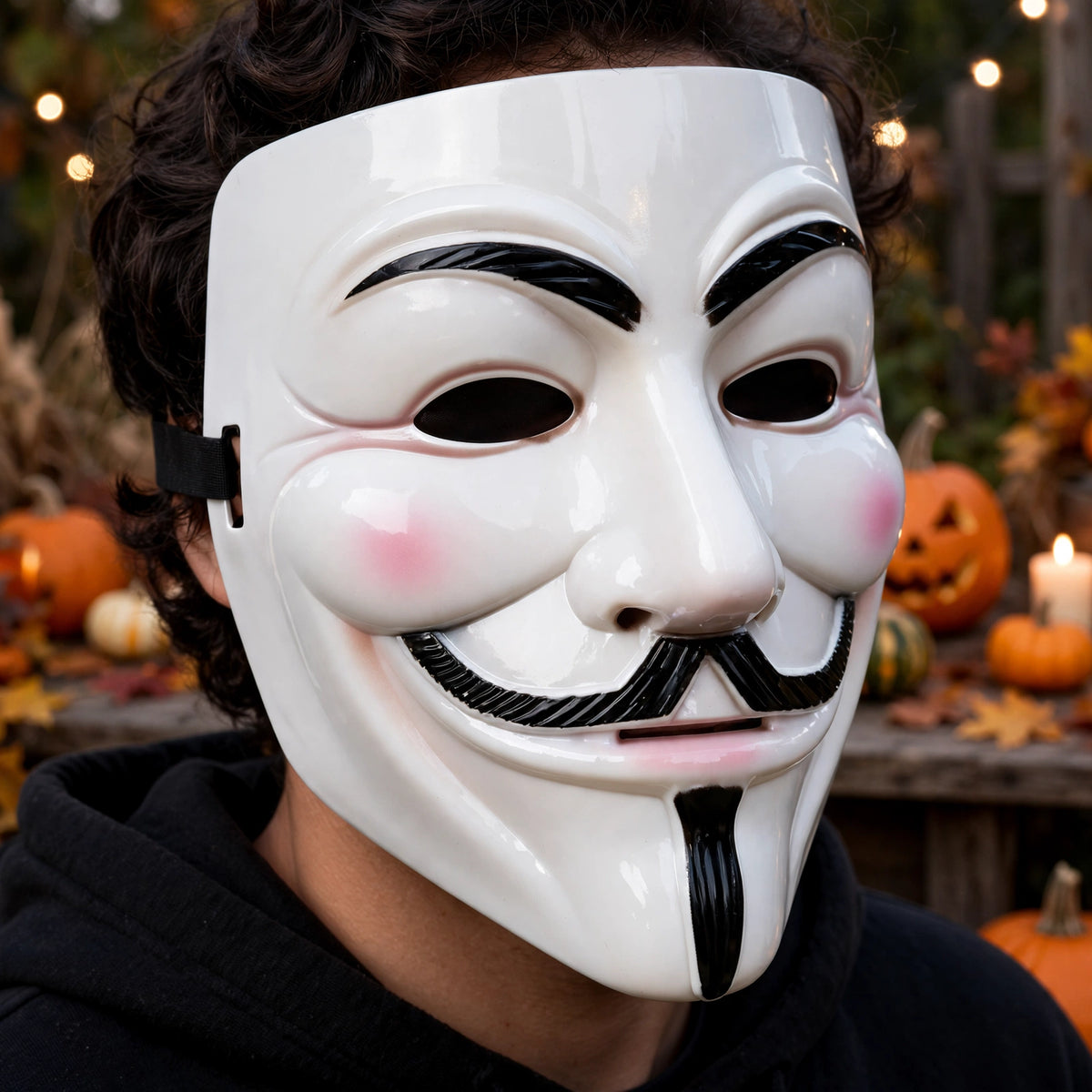Anonymous Guy Fawkes Mask worn at a themed event