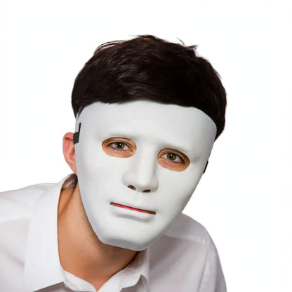 White Robot Halloween Mask full-face costume accessory with metallic-look detailing