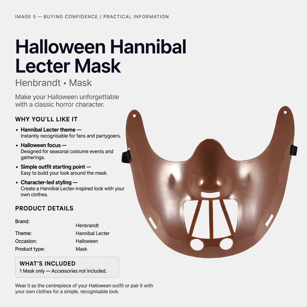 Hannibal Lecter mask designed for Halloween costume events