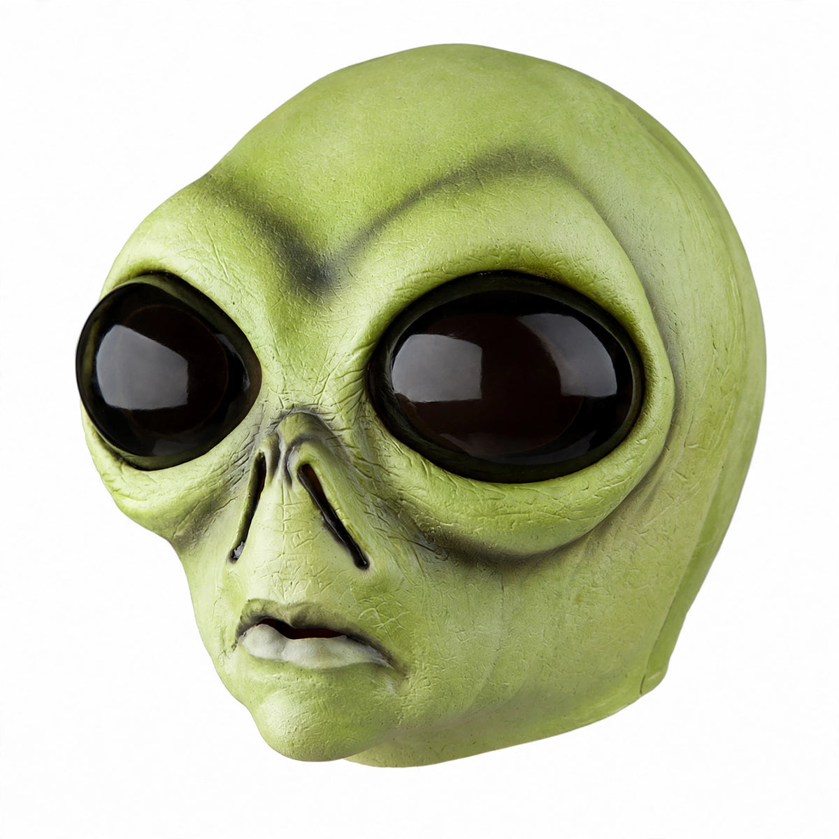 Detailed view of the Bug Eye Green Alien Mask showing bug eye features