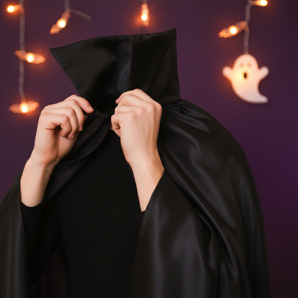 Halloween Black Cape With Black Collar For Adults | Merthyr Tydfil | Why Not Shop Online