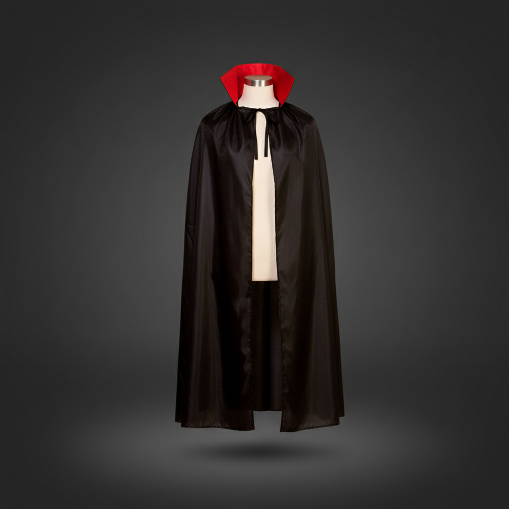 Halloween Black Cape With Red Collar For Adults | Merthyr Tydfil | Why Not Shop Online