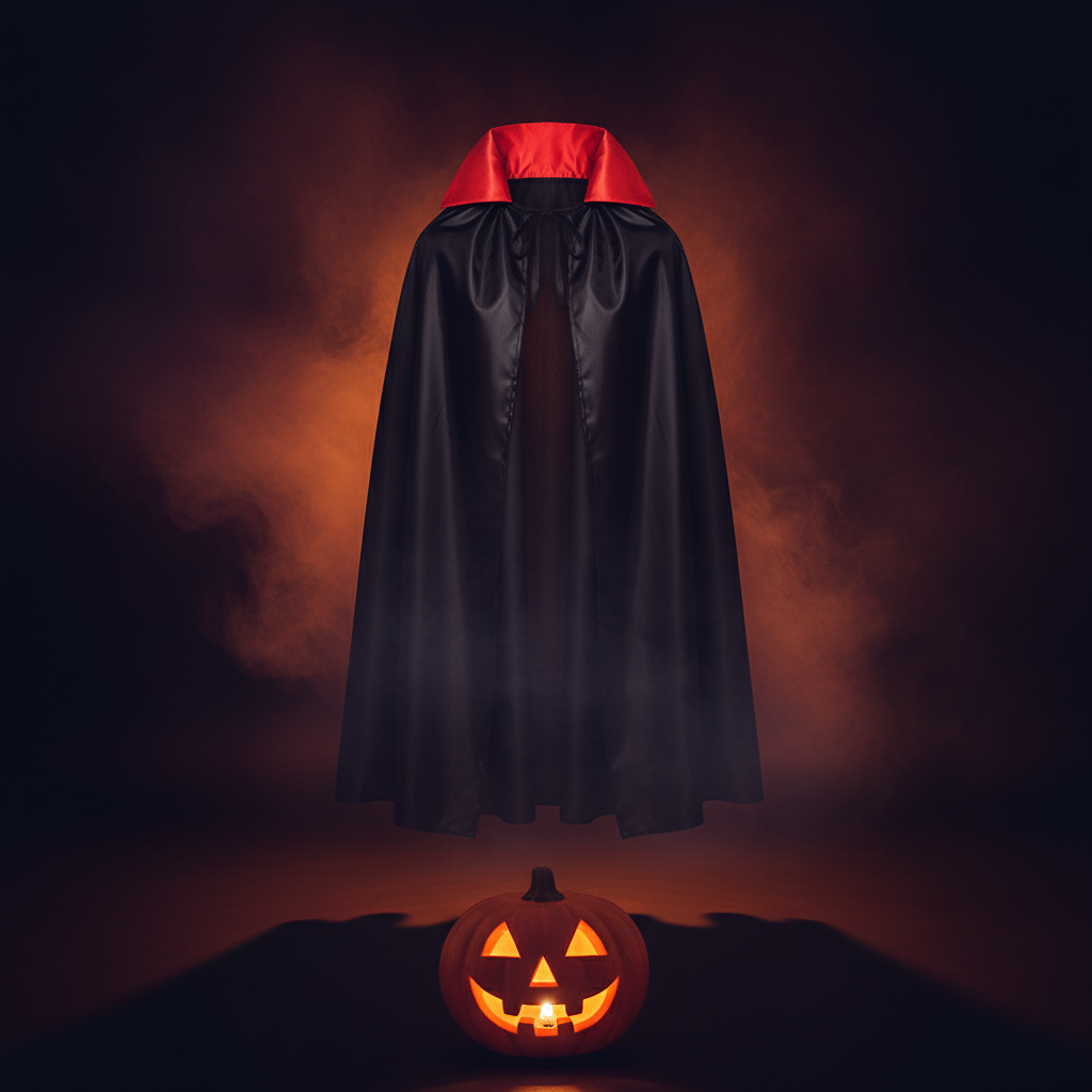 Halloween Black Cape With Red Collar For Adults | Merthyr Tydfil | Why Not Shop Online