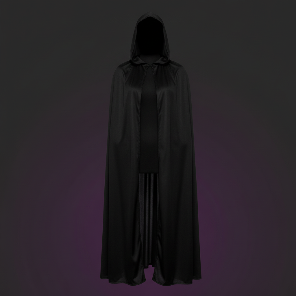 Halloween Black Hooded Cloak For Adults 140cm | Merthyr Tydfil | Why Not Shop Online