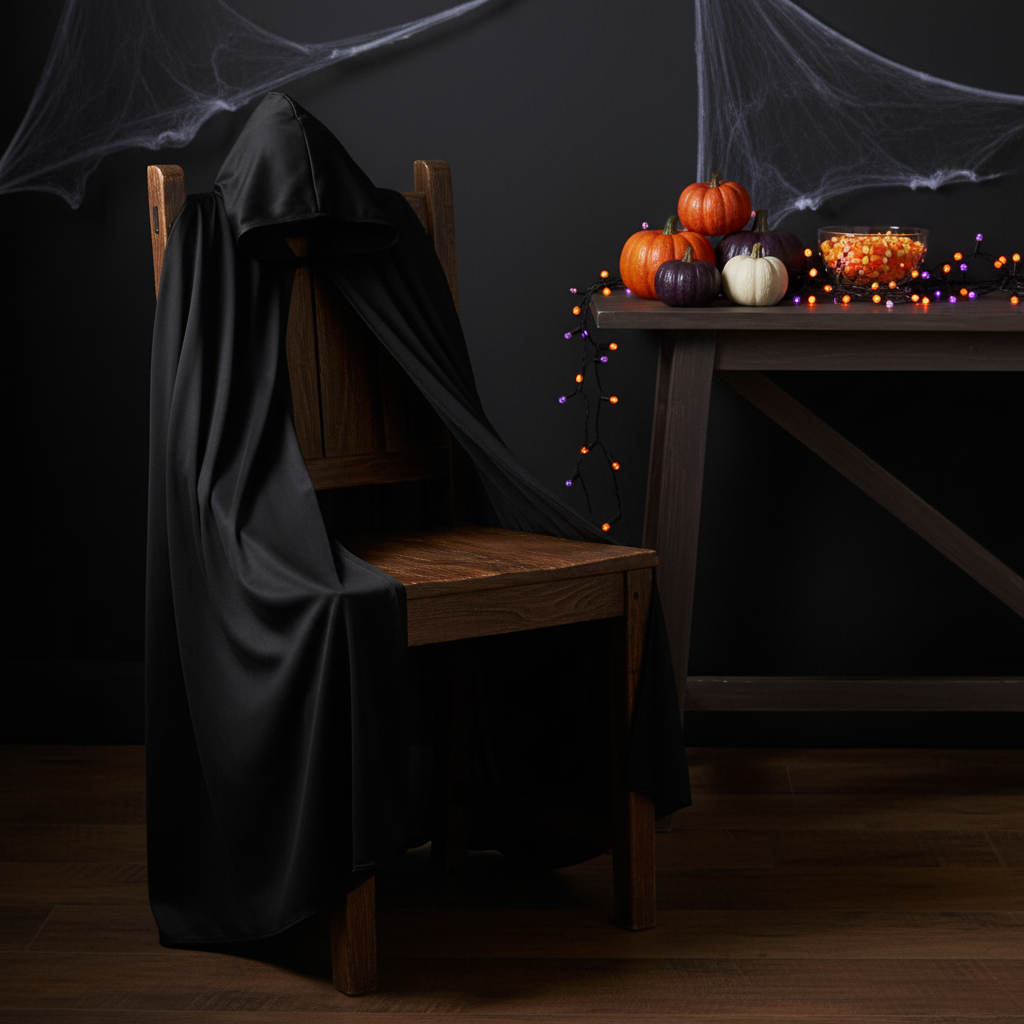 Halloween Black Hooded Cloak For Adults 140cm | Merthyr Tydfil | Why Not Shop Online