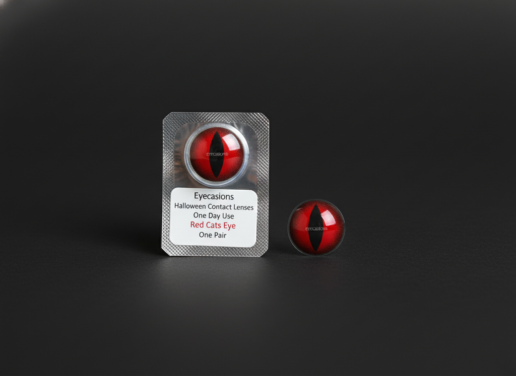 Halloween Contact Lenses One Day Use Red Cats Eye One Pair | Merthyr Tydfil | Why Not Shop Online