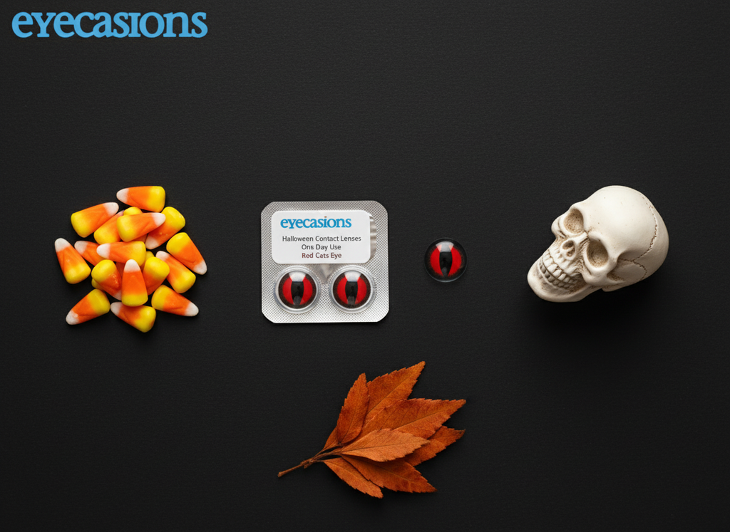 Halloween Contact Lenses One Day Use Red Cats Eye One Pair | Merthyr Tydfil | Why Not Shop Online