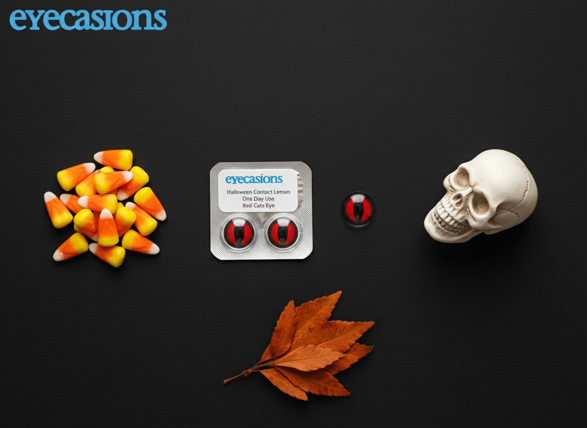 Halloween Contact Lenses One Day Use Red Cats Eye One Pair | Merthyr Tydfil | Why Not Shop Online