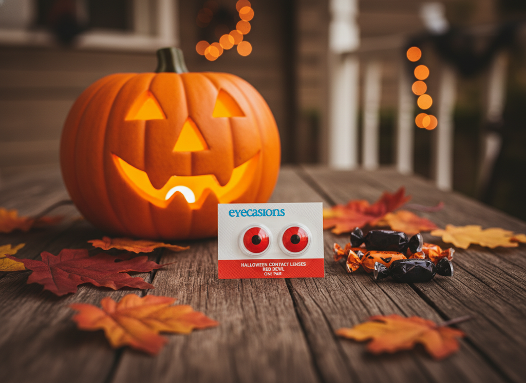 Halloween Contact Lenses One Day Use Red Devil One Pair | Merthyr Tydfil | Why Not Shop Online