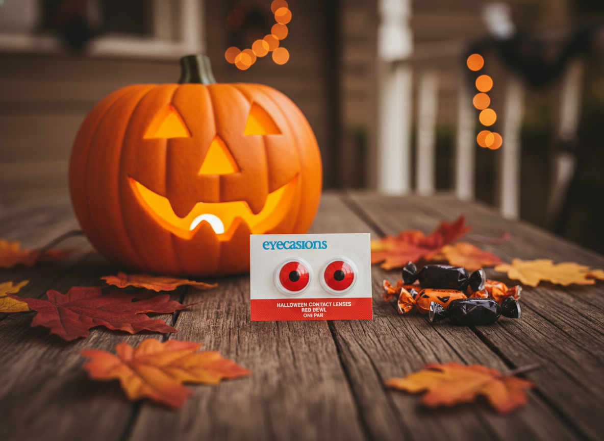 Halloween Contact Lenses One Day Use Red Devil One Pair | Merthyr Tydfil | Why Not Shop Online