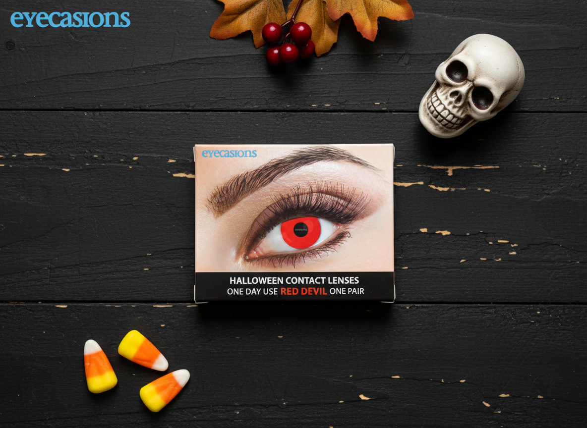 Halloween Contact Lenses One Day Use Red Devil One Pair | Merthyr Tydfil | Why Not Shop Online