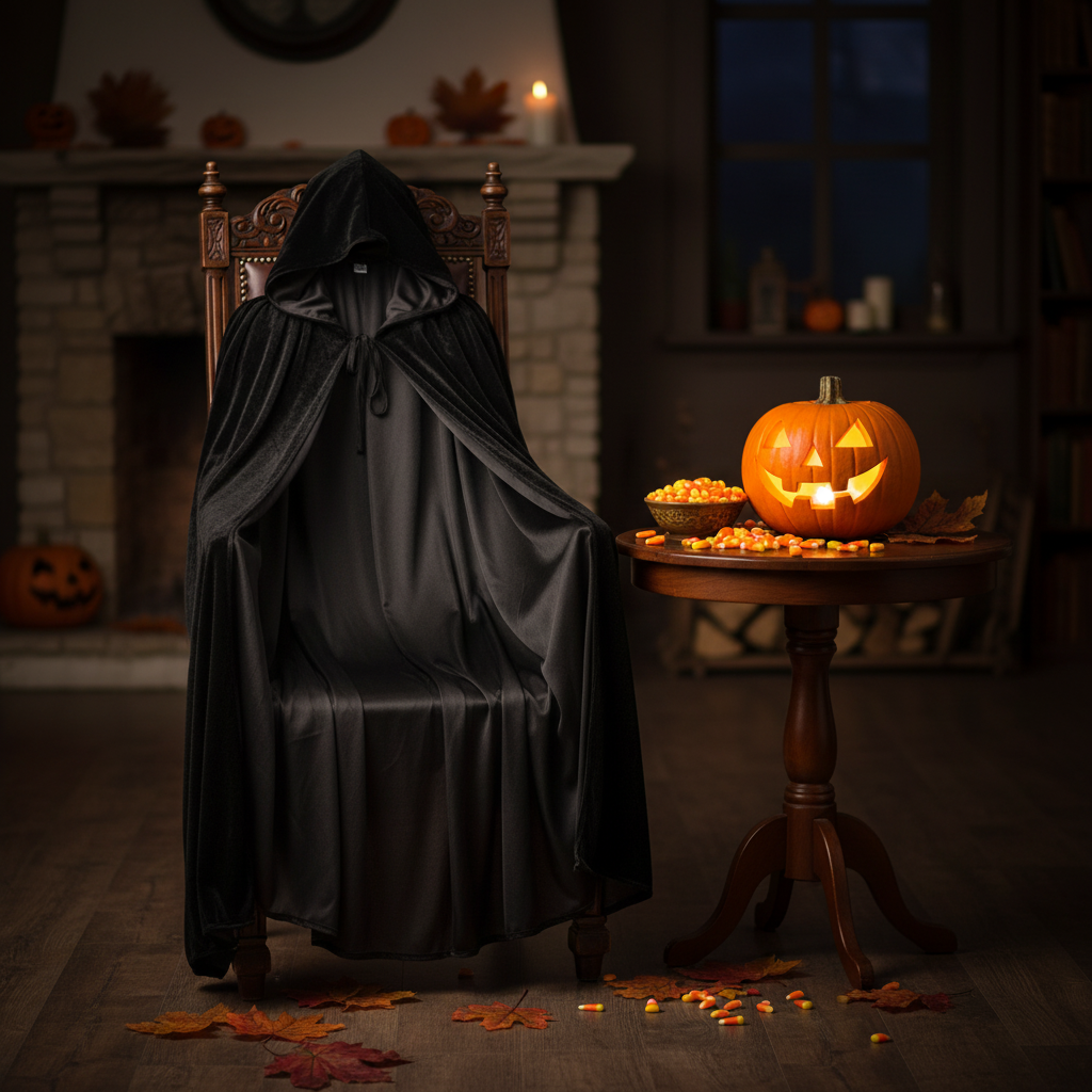Halloween Deluxe Black Velvet Hooded Cloak For Adults 140cm | Merthyr Tydfil | Why Not Shop Online