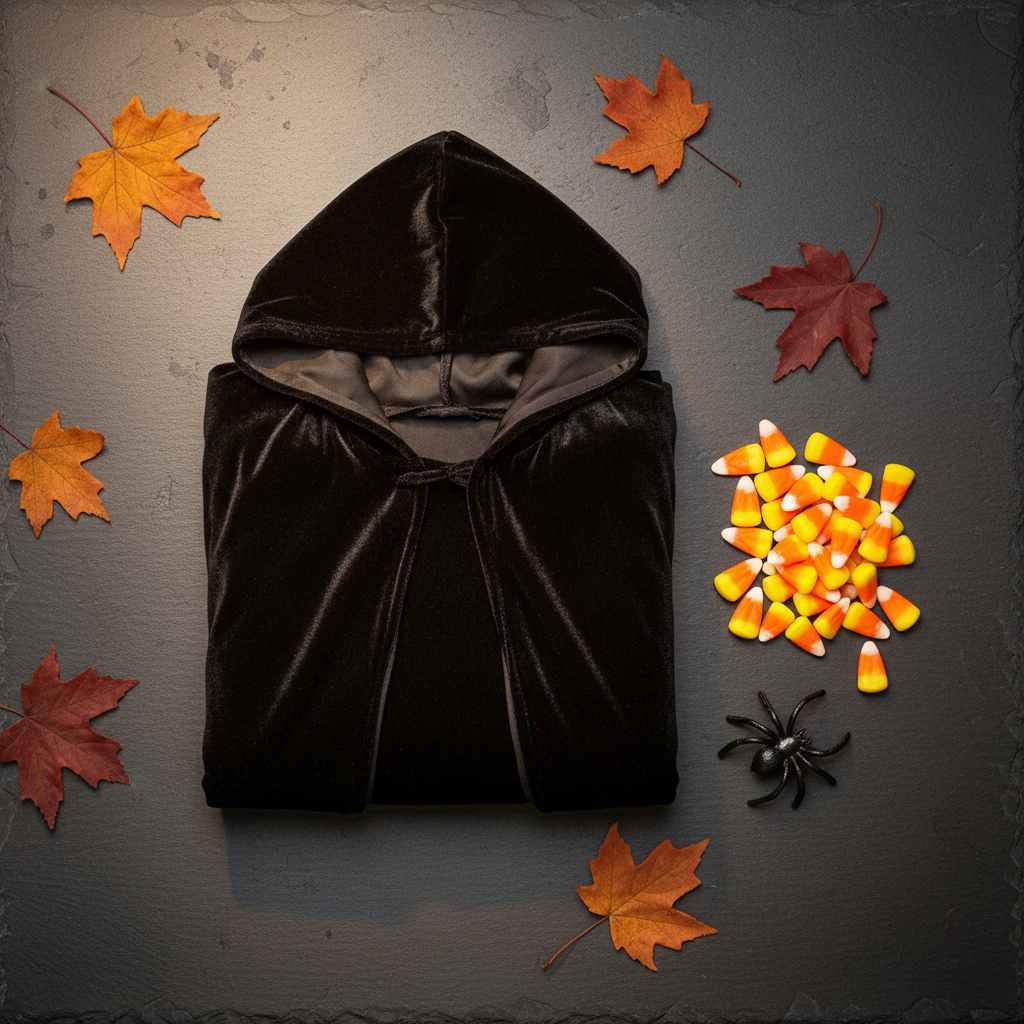 Halloween Deluxe Black Velvet Hooded Cloak For Adults 140cm | Merthyr Tydfil | Why Not Shop Online