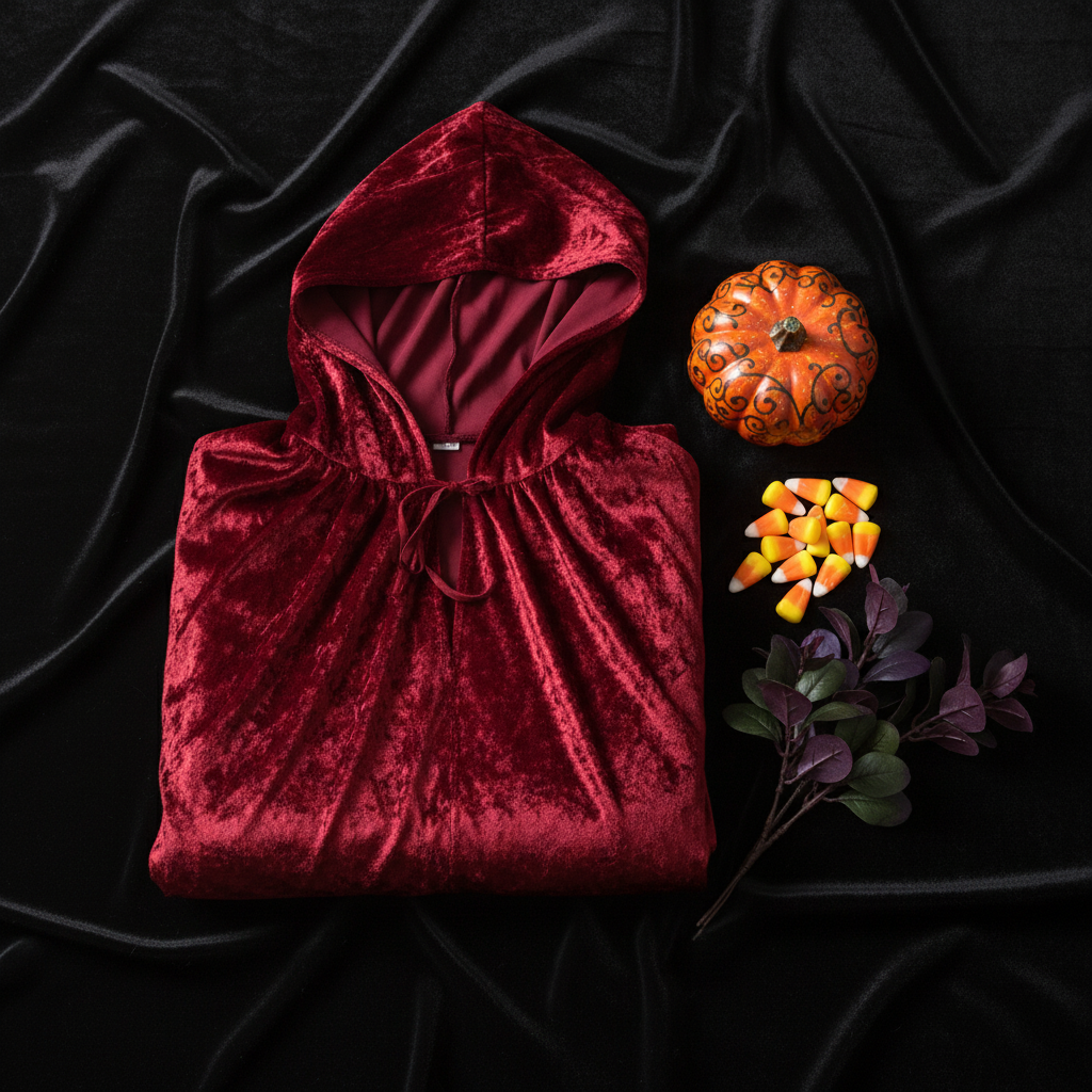 Halloween Deluxe Dark Red Velvet Hooded Cloak For Adults 140cm | Merthyr Tydfil | Why Not Shop Online