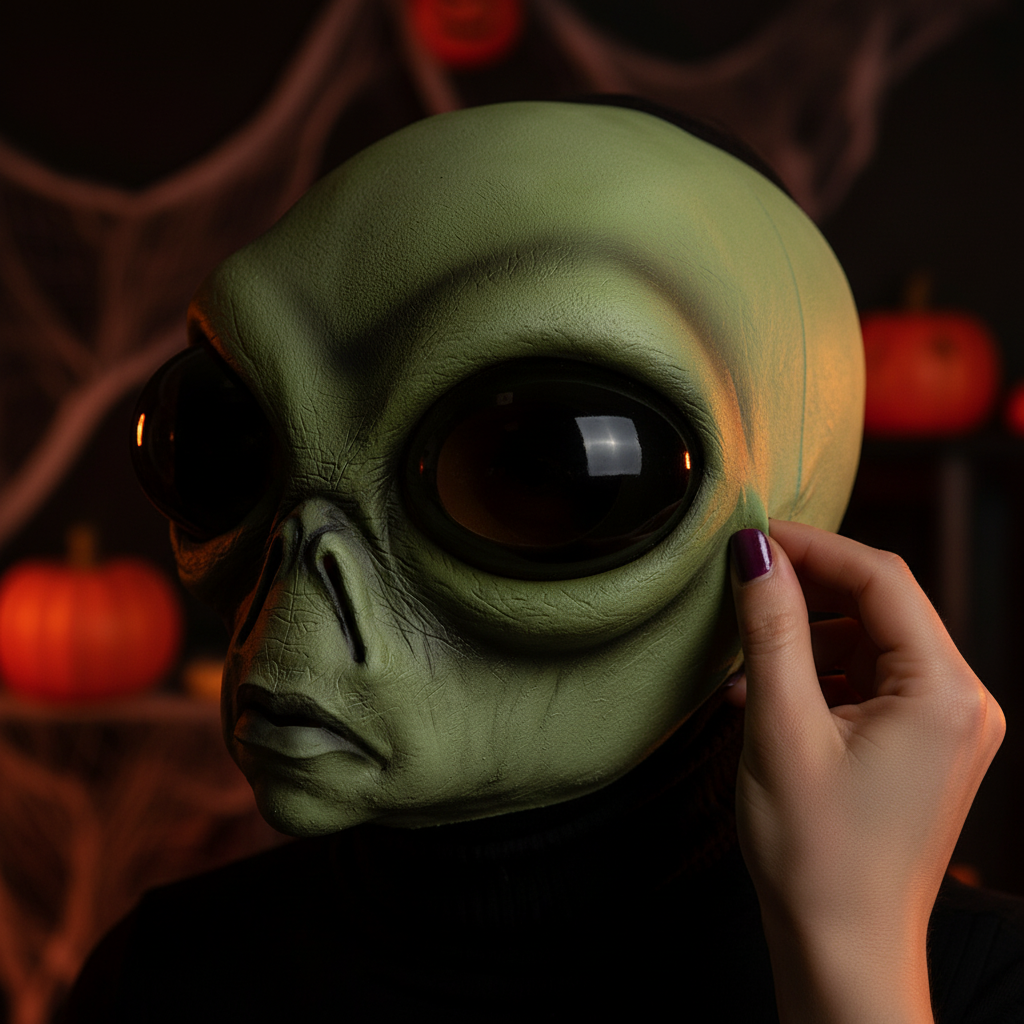 Halloween Latex Mask - Bug Eye Green Alien | Merthyr Tydfil | Why Not Shop Online