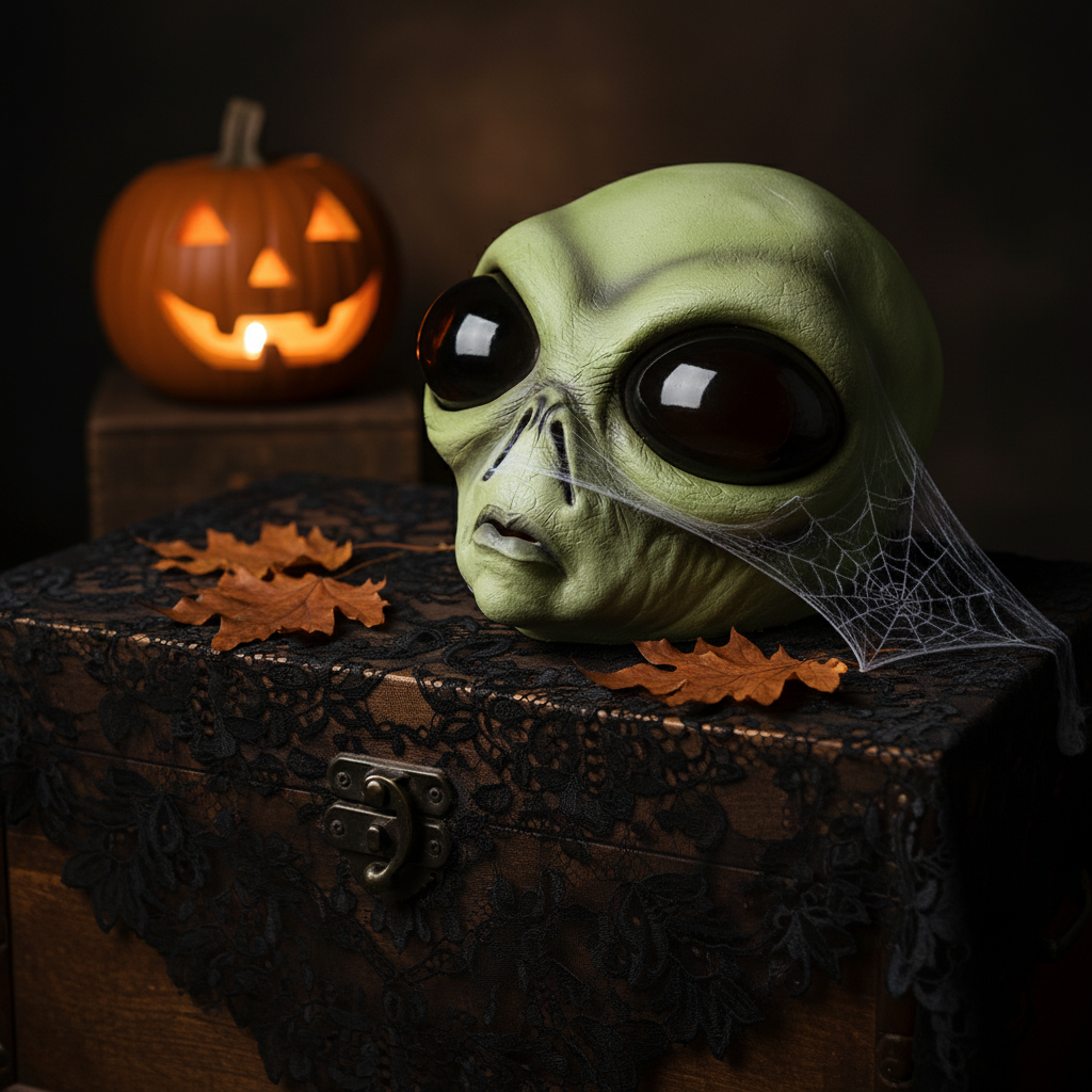 Halloween Latex Mask - Bug Eye Green Alien | Merthyr Tydfil | Why Not Shop Online
