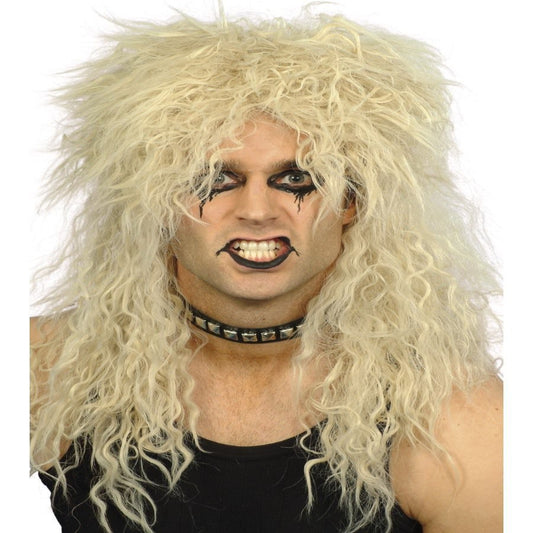 Mens 1980s Hard Rocker Wig, Blonde