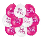 Hen Party Balloons Pink and White Pack of 10 9 Inches