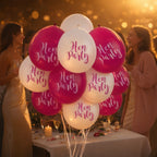 Hen Party Balloons Pink and White Pack of 10 9 Inches