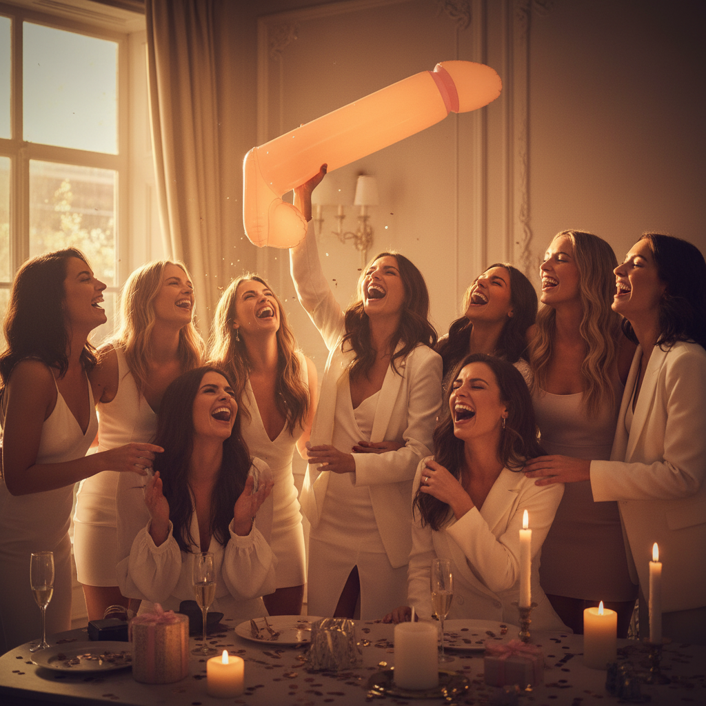 Hen Party Inflatable Willy 90cm Aspirational Scene