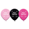 Hen Party Latex Balloons Pack of 8 Pink & Black