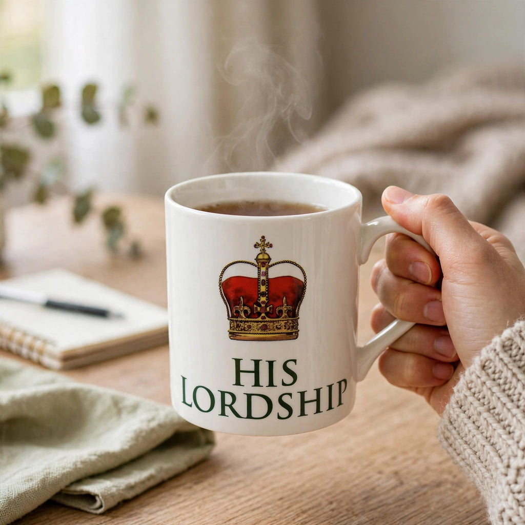 His Lordship Fine China Gift Mug displayed for home or desk-side use