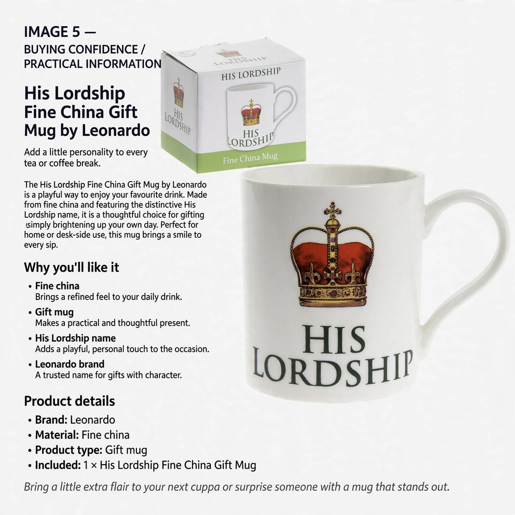 His Lordship Fine China Gift Mug suitable for gifting or personal use