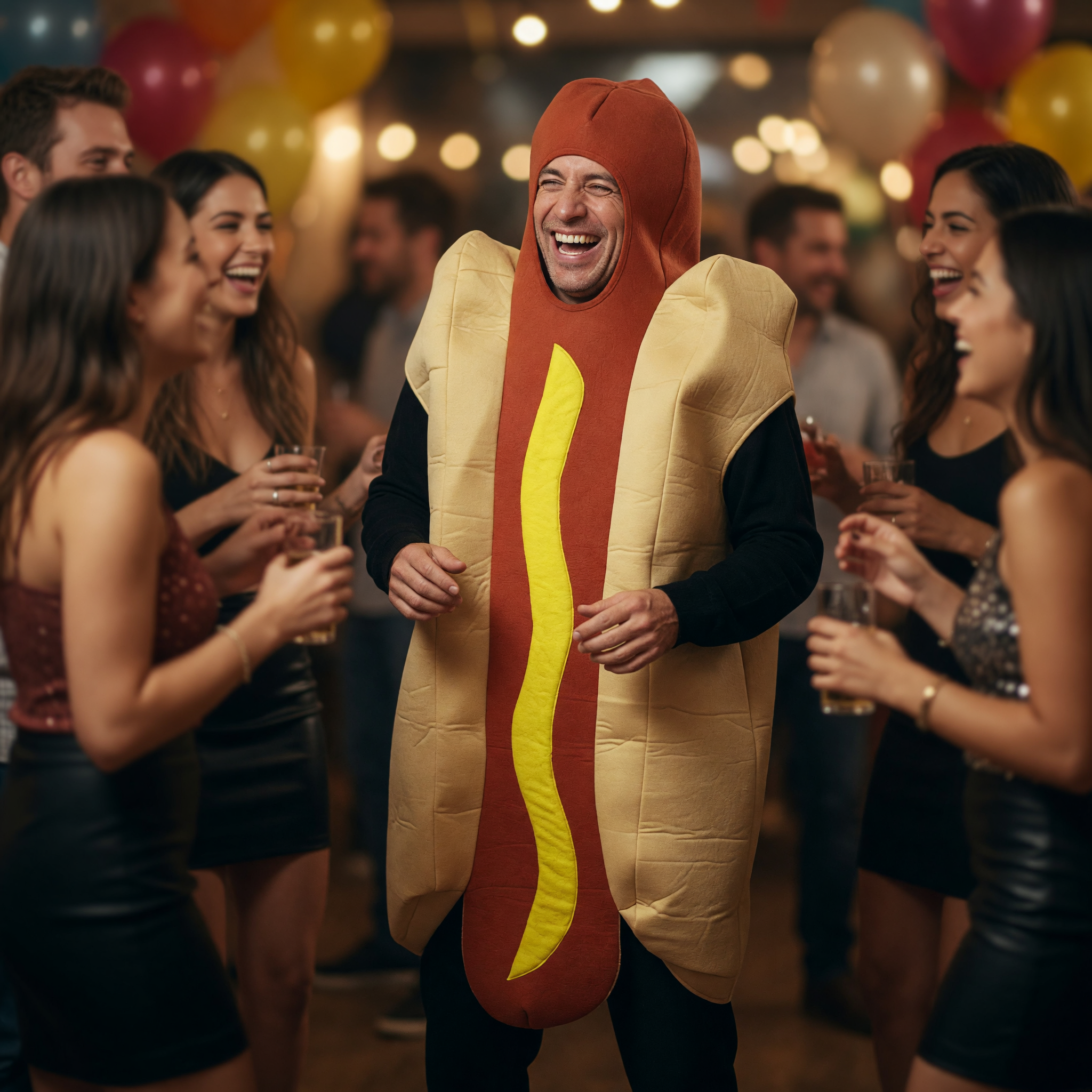 Adults Hot Dog Fancy Dress Costume One Size Fits Most