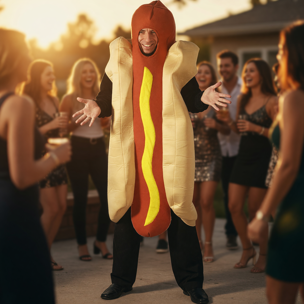 Adults Hot Dog Fancy Dress Costume One Size Fits Most