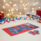 Spiderman wrapping paper 2 sheets with matching gift tags on festive background