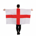England St George Cross wearable flag cape on pure white background, Amazon hero shot