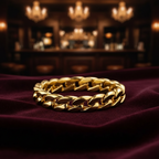 Gold Gangster Fancy Dress Bracelets 31cm on dark velvet with 1920s speakeasy background - Why Not Shop