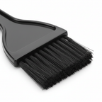 Extreme Close-Up Macro Detail of Black Hair Dye Tinting Brush Bristles and Spine